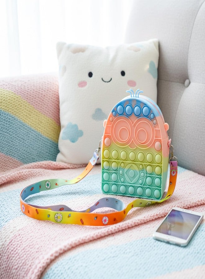 CLAPONE لعبة CLAPONE Pop It للأطفال، لعبة متعددة الألوان لتخفيف التوتر مع أصوات فرقعة، لعبة حسية، لتخفيف التوتر والقلق، للاستخدام ليلاً ونهاراً، مناسبة للفصول الدراسية (متعددة الألوان، لعبة Tow Eye Monsters Pop It) - Image 3